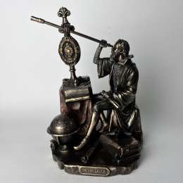 GALILEO Statue Figure Polystone Bronze Home Decor Made in Italy 8.2