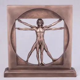 Vitruvian Man Statue Figure Polystone Bronze Home Decor Made in Italy 9