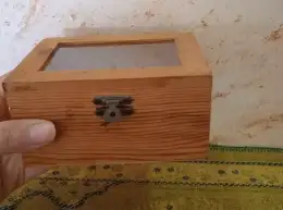 Box Jewelry Vintage Wood Wooden Storage Primitive Glass Trinket Handmade Small