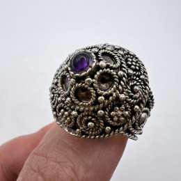 Massive Vintage Sterling Silver 925 Women's Jewelry Ring Signed 12 gr Size 8.5