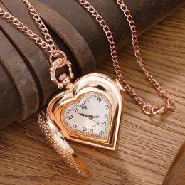 Women's Antique Pocket Watch Necklace Pendant Quartz Clock