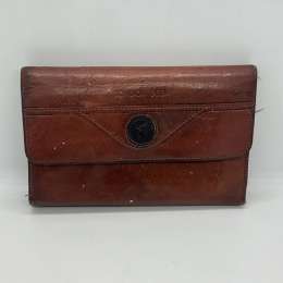LONDON DEER Brand Leather Vintage Brown Wallet