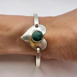 Vintage Women's Jewelry Cuff Bracelet Sterling Silver 925 Turquoise Gemstone 8gr