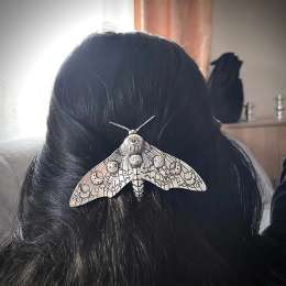 Vintage Gothic Moth Decor Hair Clip - Halloween Party Hair Pin Accessory