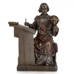 Nicolaus Copernicus Statue Figure Polystone Bronze Home Decor Gift Italy 6.2