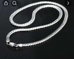 Real Sterling Silver Figaro Link Design chain 20 Inches Neck chain Men's