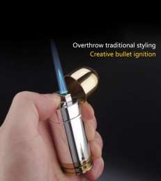Creative Mini Bullet Windproof Bullet Jet Flame Butane Gas Refillable Lighter