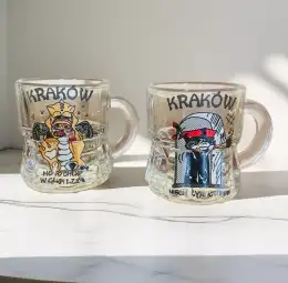 ?Vintage Two-thirds Krakow Poland Frosted Beer Drinking Glass