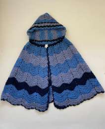 Handmade Poncho Vest Blue Color New Born Size Wool Gown