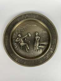 Vintage Collectible Decorative Tin Pewter Wall Hanging Plate Zinn Germany