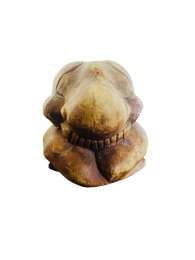 Vintage Hand Carved Wood Wooden Carving Statue of the Weeping Buddha, 10 cm high