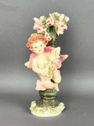 Vintage Figure Statue Angel Putti Plastic Decor Souvenir Gift