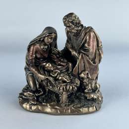 Christmas Statue Figure Polystone Bronze Home Decor Made in Italy