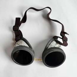 Rare Vintage Soviet USSR Welding Safety Round Protective Glasses in Box