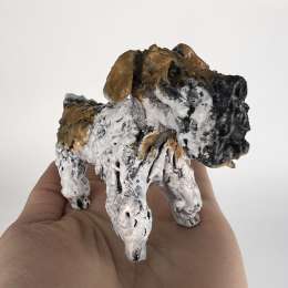 Dog Fox Terrier Art Ceramic Handmade Figure Statue Gift Home Decor Collectible