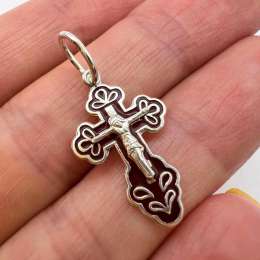 Vintage Pendant Necklace Icon Cross Enamel Sterling Silver 925 Jewelry Christian