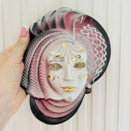 Vintage Venetian Porcelain Figure Mask Home Decor Handmade Italy