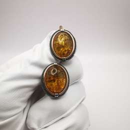 New Women’s Earrings Honey Amber Filigree Sterling Silver 925 Singed 12g