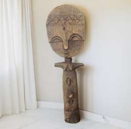 Vintage African Tribal Ashanti Ghana Fertility Doll Figure in Hand Carving 20 cm