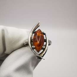 New Ring Handmade Silver 925 Natural Baltic Honey Amber  Singed 2,2g