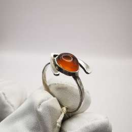 New Ring Handmade Silver 925 Natural Baltic Honey Amber Singed 1,72g