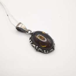 Beautiful New Handmade Pendant, 925 Silver, Natural Baltic Honey Amber 1,8g
