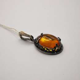 Beautiful New Handmade Pendant,Silver 925 Natural Baltic Honey Amber 2,58g