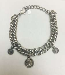 Elizabeth antique hand bracelet, silver color, for collectibles lovers