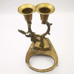 Candlestick USSR 50s Vintage for 2 Candles in Bronze 291g
