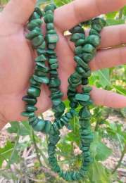 Great Vintage Natural Gemstones Green Malachite Turquoise Long 17