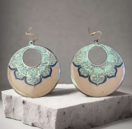 Turquoise And Gold Statement Earrings India
