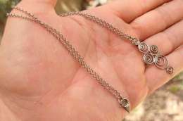 925 Sterling Silver Vintage Israeli Simple Unique Pendant Necklace