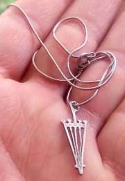 Italy Vintage Sterling Silver 925 Soft Necklace Design Umbrella Pendant Chain 4g