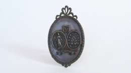 1930 Vintage Antique Christian Religion Metal Icon Holy Mary Made in France