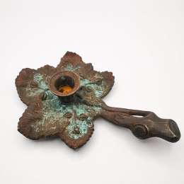 19th century Poland FRAGE Vintage Rare Candlestick Handmade Copper 307g