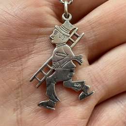 Vintage Silver 835 Women's Men's Jewelry Necklace Pendant Old Germany Marked