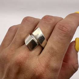 Geometric Vintage Sterling Silver 925 Women's Jewelry Ring Signed Size 8
