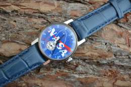 raketa Shturmanskie Aviator Soviet NASA Blue Dial Black Leather Strap Steel Men