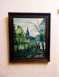Wall Hanging Print On Canvas Autumn Vintage Decor Wood Frame Old Tall 23
