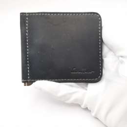 Elegant Men's Money Clip, Leather, Steel, Handmade