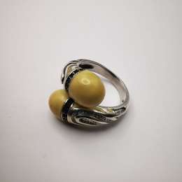 Vintage Beautiful 925 Sterling Silver Jewelry Ring Enamel 7,3 g