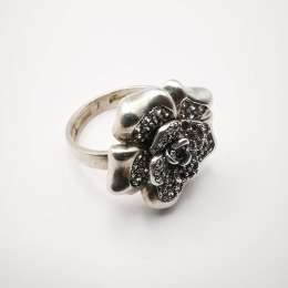Vintage Chic 925 Sterling Silver Jewelry Women's Ring Cubic Zirconia 8 g