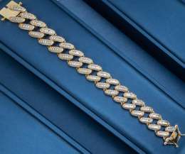 Bracelet Sterling Silver 925 Women's Gold Jewelry Crystal Stone Occasions Gift