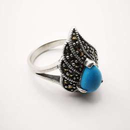 Vintage Chic 925 Sterling Silver Jewelry Women's Ring Cubic Zirconia 7 g