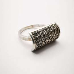Vintage Beautiful Women's 925 Sterling Silver Jewelry Ring Cubic Zirconia 4,6g