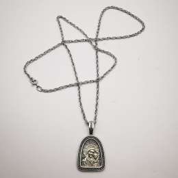 Vintage Filigree Icon, Sterling Silver 925 Pendant 