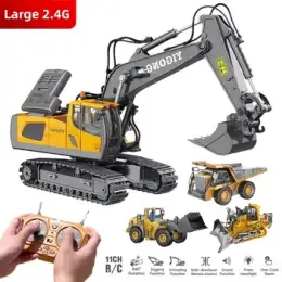 HUINA 1:50 Alloy Toys Scale Die-cast Pattern Hydraulic Navvy Loader Bulldozer