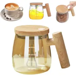Electric Self Stirring Mug ,Lid Transparent Mixing Mug High Borosilicate Glass