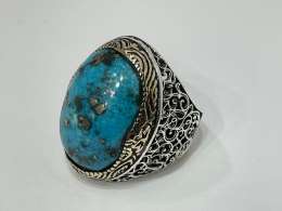 Ring Silver 925 Game Stone Nishaburi Turquoise Stone Weight 20.46 US9.5 EUR21