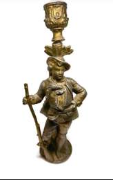 Antique Statue Warrior Soldier Bronze Candlestick Candle Holder Table Home Decor